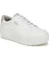 Dr. Scholl's Women's Time Off Max Platform Sneakers In White,gold Faux Leather