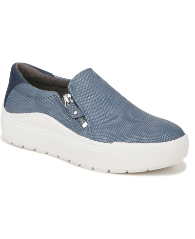 Dr. Scholl's Women's Time Off Now Slip-ons In Oxide Blue Faux Leather