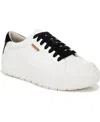 Dr. Scholl's Women's Time Off Max Low Top Platform Sneakers In White,black Faux Leather
