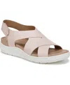 Dr. Scholl's Women's Time Off Sea Slingback Wedge Sandals In Blush Pink Faux Leather