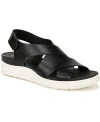 Dr. Scholl's Women's Time Off Sea Slingback Wedge Sandals In Black Faux Leather