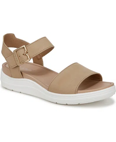 Dr. Scholl's Women's Time Off Sky Sport Wedge Sandals In Cuban Sand Faux Leather