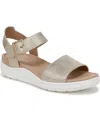 Dr. Scholl's Women's Time Off Sky Sport Wedge Sandals In Gold Faux Leather