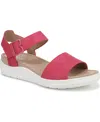 Dr. Scholl's Time Off Sky Ankle Strap Platform Sandal In Pink Punch Faux Leather