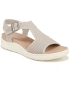 Dr. Scholl's Women's Time Off Sun Ankle Strap Sandals In Off White Fabric