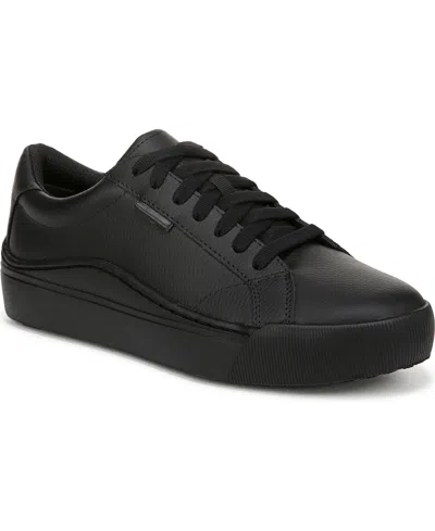 Dr. Scholl's Women's Time On Sr Slip-resistant Work Shoes In Black Leather
