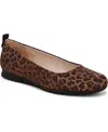 Dr. Scholl's Women's Timeless Square Toe Ballerina Flats In Brown Black Fabric