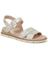 Dr. Scholl's Women's Timeless Fun Open Round Toe Strappy Sandals In Off White Faux Leather