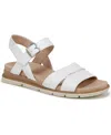 Dr. Scholl's Women's Timeless Fun Open Round Toe Strappy Sandals In White Faux Leather