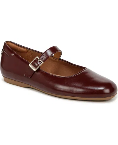 Dr. Scholl's Women's Wexley Mary Jane Flats In California Wine Faux Leather