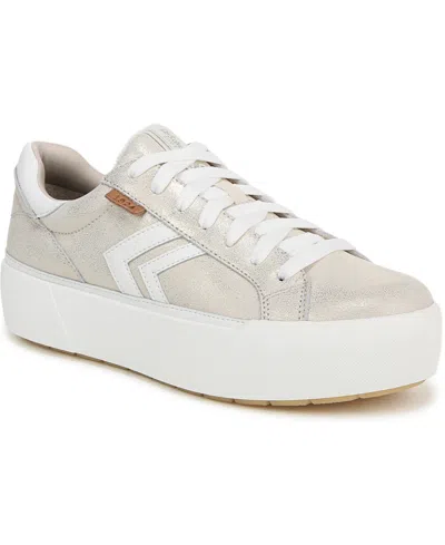 Dr. Scholl's Women's Young And Free Lace Up Platform Sneakers In Light Gold Leather