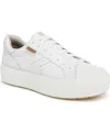 Dr. Scholl's Women's Young And Free Lace Up Platform Sneakers In White Leather
