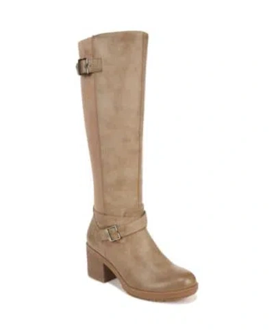 Dr. Scholl's Dr. Scholls Womens Prairie Zip Tall Boots In Brown Faux Leather