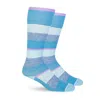 Dr. Segal Stripes Cotton Energy Compression Socks In Blue