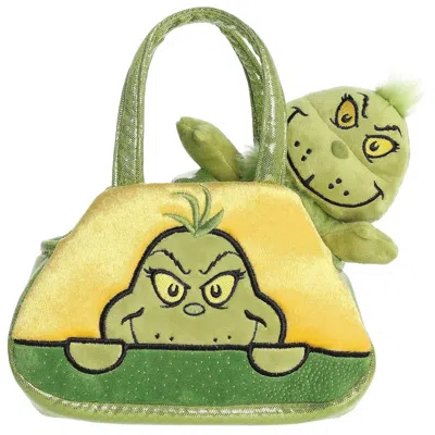 Dr. Seuss Aurora Fancy Pals Peek-a-boo  The Grinch 8-inch Stuffed Animal & Purse In Green