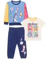 Dr. Seuss Boys Toddler 2t-5t 3-piece Cat In The Hat Printed T-shirt, Short-sleeve T-shirt And Joggers Set In Multi