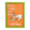 Dr. Seuss Green Eggs And Ham Framed Book Cover Replica Green Wooden Wall Frame In Orange