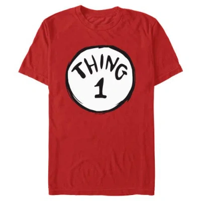 Dr. Seuss Mens  Thing 1 Classic Badge T Shirt In Burgundy