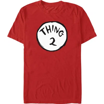 Dr. Seuss Mens  Thing 2 Classic Badge T Shirt In Red