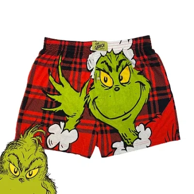 Dr. Seuss Mens Grinch Boxers Ms25bx222 In Red