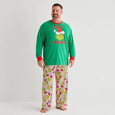 Dr. Seuss Mens Grinch Long Sleeve 2-pc. Pajama Set In Multi