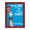Dr. Seuss The Cat In The Hat Framed Book Cover Replica Red Wooden Wall Frame In Blue