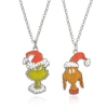 Dr. Seuss The Grinch And Max Pendant Bff Necklace For 2, 16"+3" In Multi