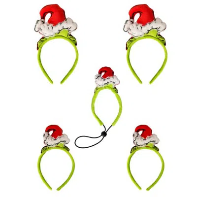 Dr. Seuss The Grinch Headband Official License 5-piece Set In Green