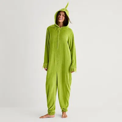 Dr. Seuss Unisex Adult Grinch Long Sleeve Pajama Set In Green