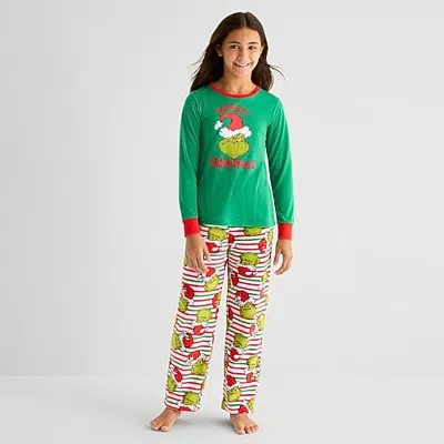 Dr. Seuss Kids' Unisex Grinch Long Sleeve 2-pc. Pajama Set In Multi