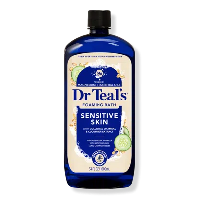 Dr Teal's Foaming Bath With Pure Epsom Salt, Sensitive Skin With Colloidal Oatmeal & Cucumber