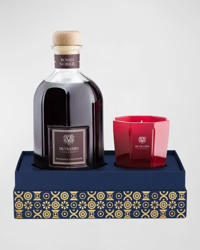 Dr Vranjes Firenze Rosso Nobile Diffuser + Tourmaline Candle Gift Box In Blue