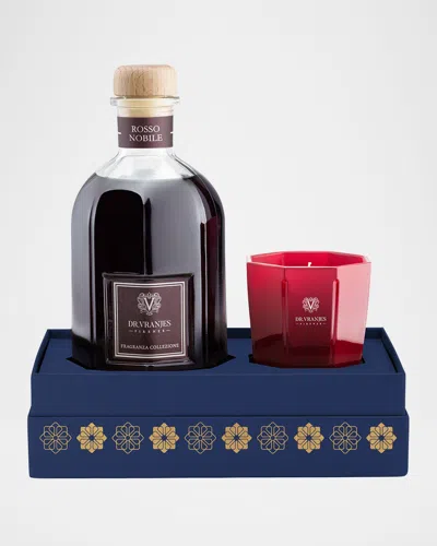 Dr Vranjes Firenze Rosso Nobile Diffuser Tourmaline Candle Gift Box In Blue