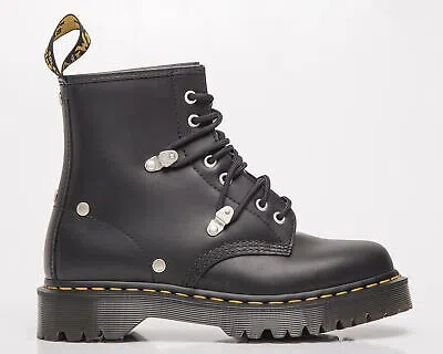 Pre-owned Dr. Martens 1460 Bex Stud Black Fine Haircell Unisex Men's Women's Shoes Boots