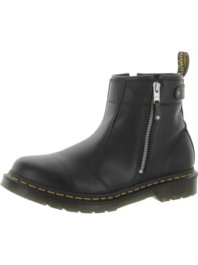 Dr. Martens' 2976 Twin Zip Womens Leather Solid Ankle Boots In Black