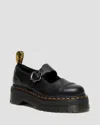 DR. MARTENS' DAMEN NAPPA LEDER ADDINA BLUMEN PLATEAUSCHUHE MIT SCHNALLE