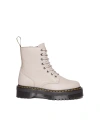 Dr. Martens' 1460 Combat Boots In Taupe Leather In Vintage Taupe Pisa