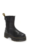 Dr. Martens' Leder Audrick Hi Plateau Chelsea Stiefel Schuhe In Black Nappa Lux