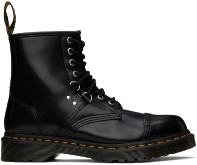 Dr. Martens' Black 1460 Boots In Black Polished Smoot