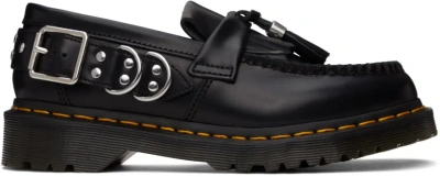 Dr. Martens Black Adrian Loafers In Black Polished Smoot