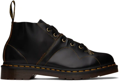 Dr. Martens Black Church Vintage Boots In Black Vintage Smooth