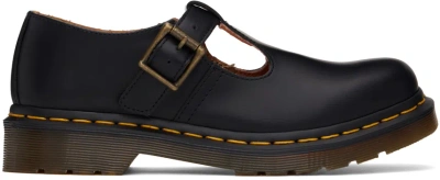 Dr. Martens Black Polley Smooth Leather Mary Jane Oxfords