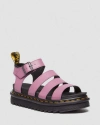 Dr. Martens' Blaire Athena Leather Strap Sandals In Pink,purple