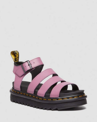 Dr. Martens' Blaire Athena Leather Strap Sandals In Purple