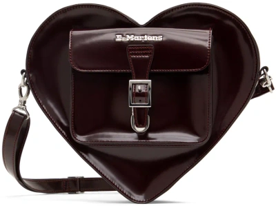 Dr. Martens' Burgundy Heart Shaped Backpack In Cherry Red Oxford Ru