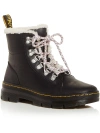 DR. MARTENS' COMBS W WOMENS LACE UP BLOCK HEEL ANKLE BOOTS