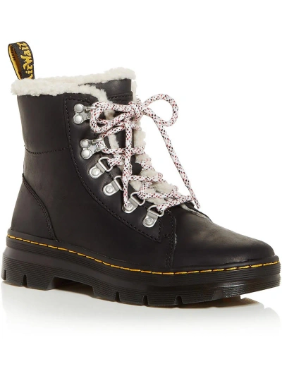Dr. Martens Combs W Womens Lace Up Block Heel Ankle Boots In Black