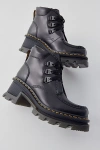 DR. MARTENS' CORRAN 3-EYE HEELED BOOT IN BLACK, WOMEN'S AT URBAN OUTFITTERS