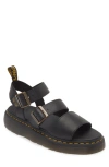 Dr. Martens' Gryphon Pisa Leather Platform Sandals In Black