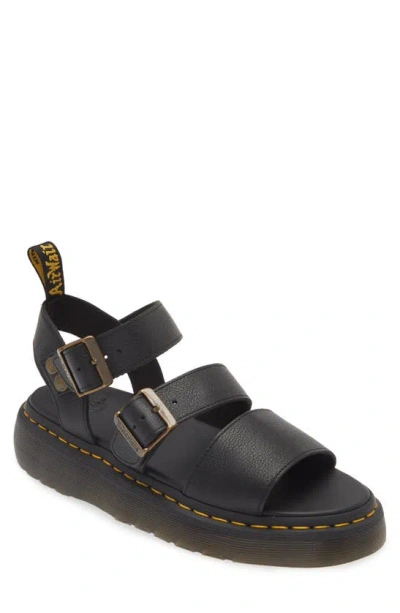 Dr. Martens' Gryphon Pisa Leather Platform Sandals In Schwarz